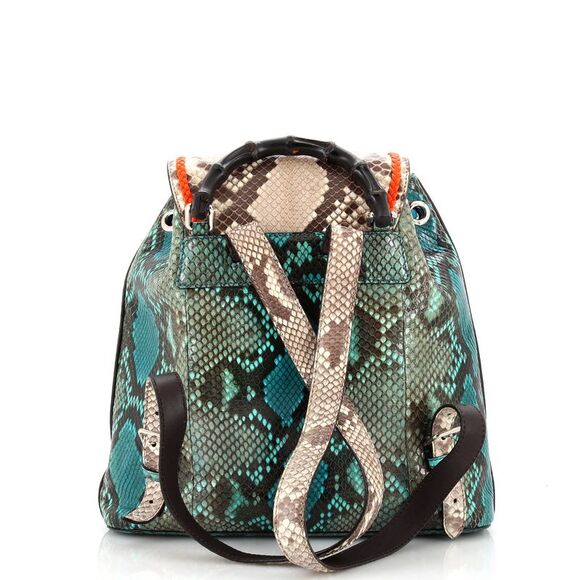 Gucci Bamboo Tassel Backpack Python Medium Multicolor - Picture 3 of 6